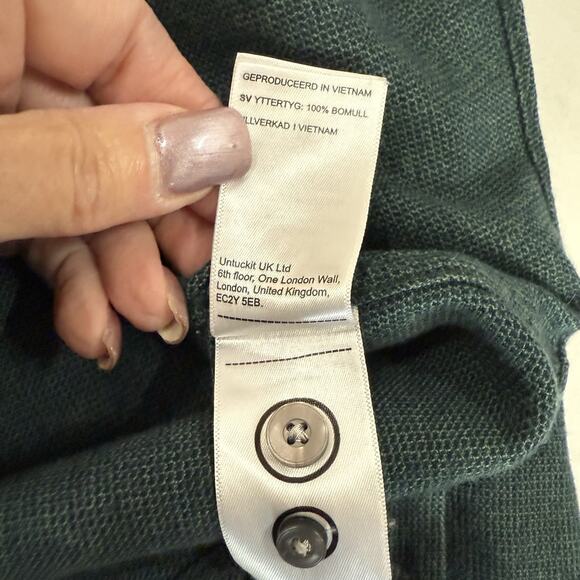 UNTUCKit Long Sleeve Button Up Shirt Men’s XL Green Micro Check Flannel EUC - Picture 7 of 8